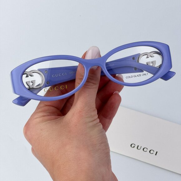 Gucci GG1693O 003 BRAND NEW Eyeglasses Violet Women Oval - Picture 1 of 9
